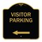 Signmission Reserved Parking Visitor Parking Arrow Pointing Left, Black & Gold Alum, 18" x 18", BG-1818-23024 A-DES-BG-1818-23024 - alternate 1